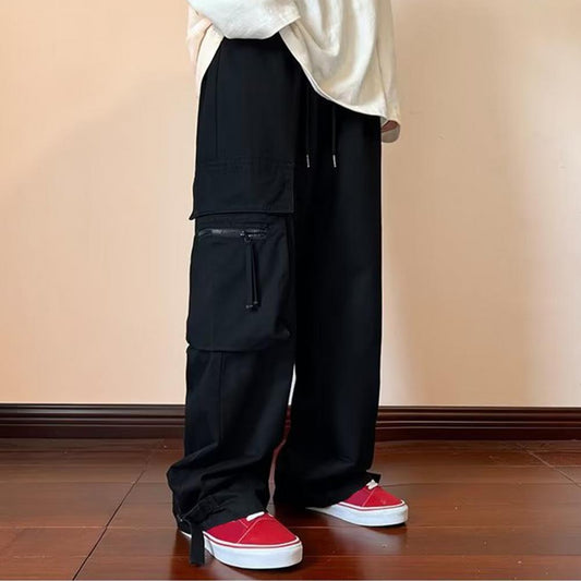 Relaxed Fit Men's Black Jogger Cargo Pants - BritishElegance