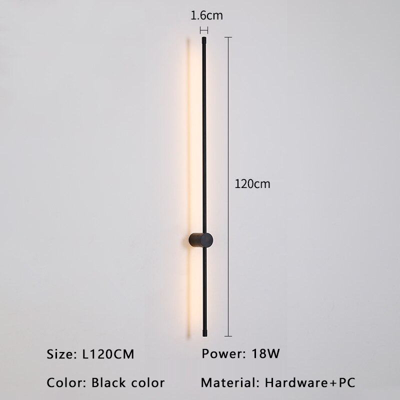 Contemporary Gold Black LED Wall Lamp