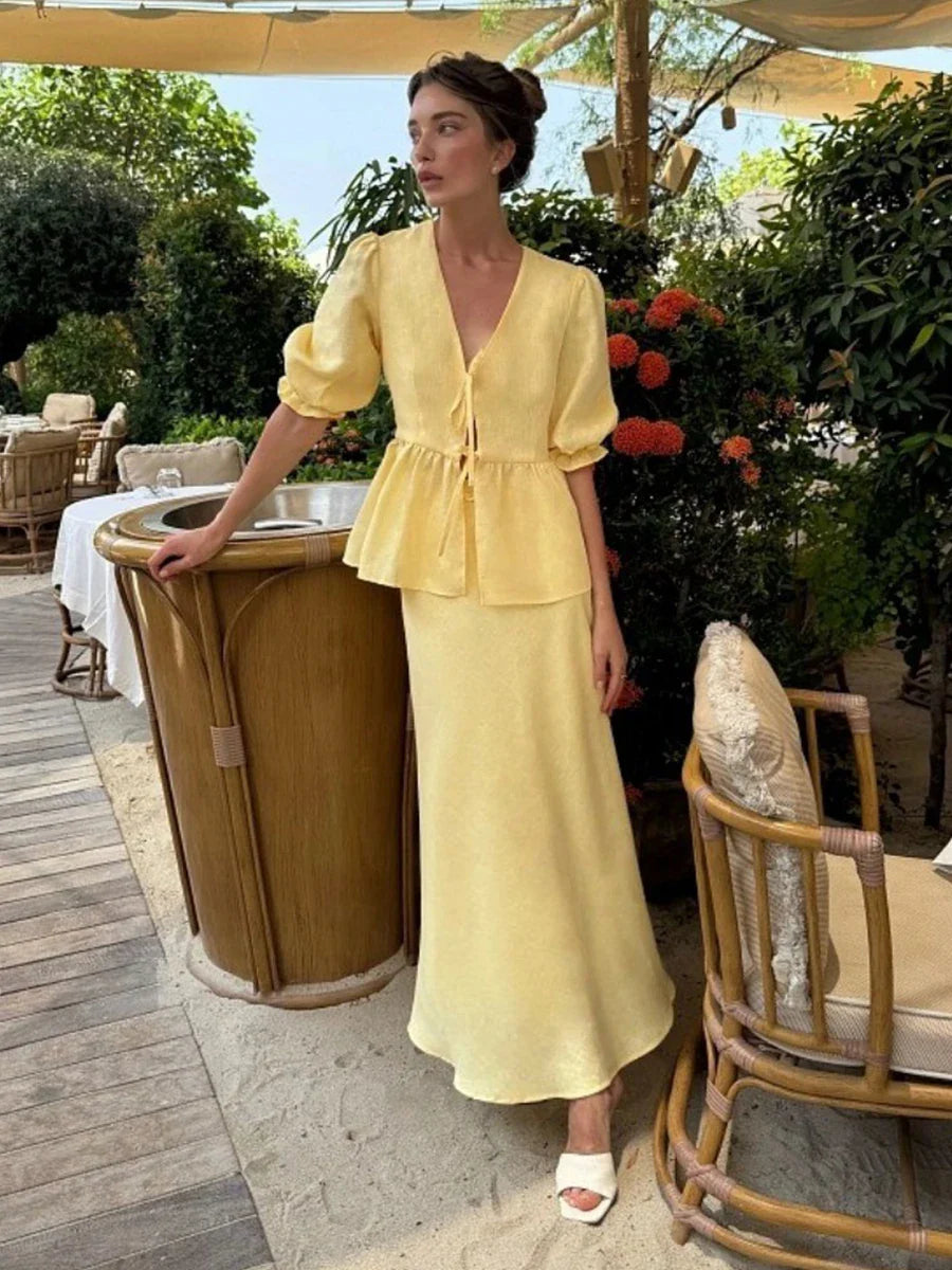 Floral Ruffled Off Shoulder Dress Set