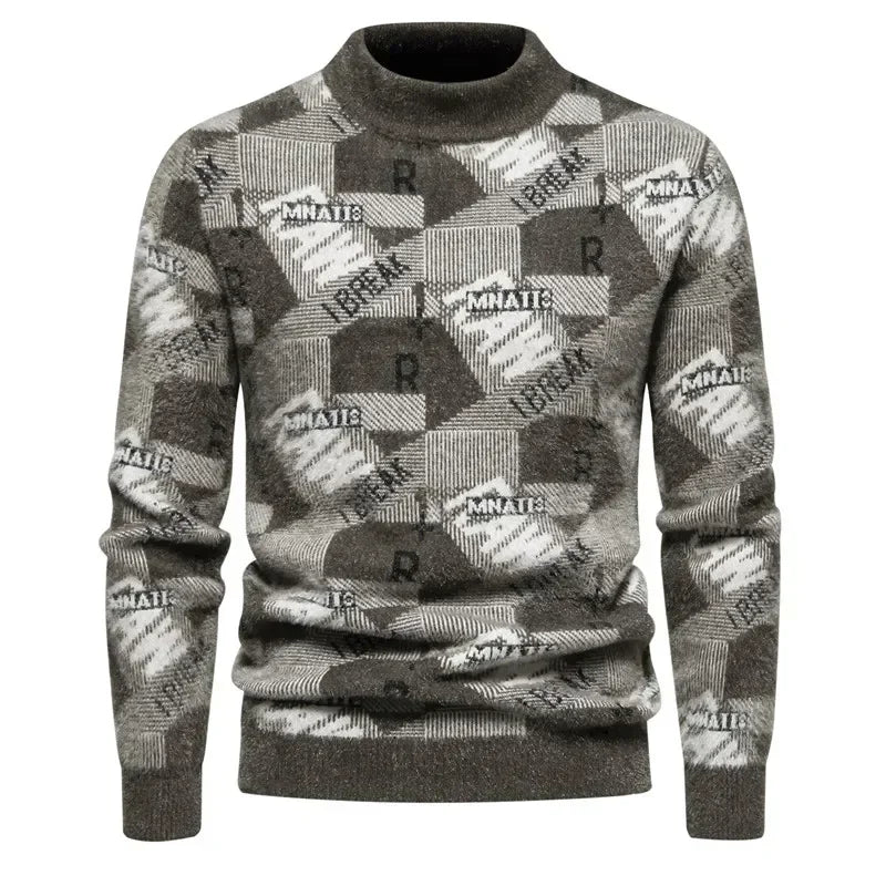 Fake Fur Crew Neck Sweater Men