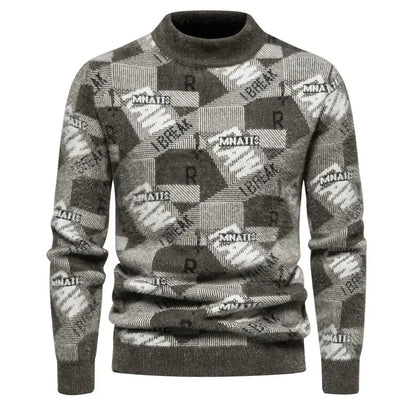 Fake Fur Crew Neck Sweater Men