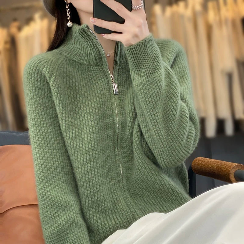 Ladies' Cozy Zip Up Sweater Jacket