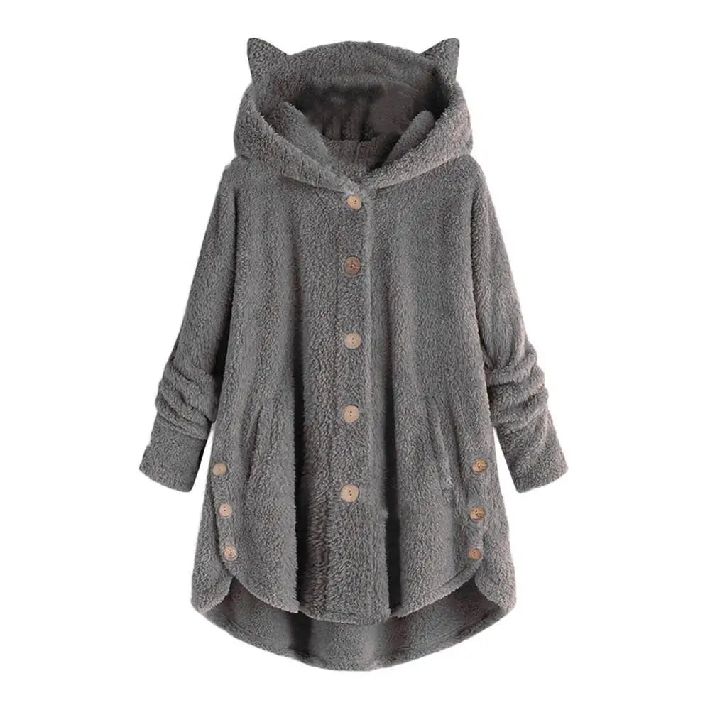 Warm Fuzzy Hooded Sweatshirt for Women - BritishElegance