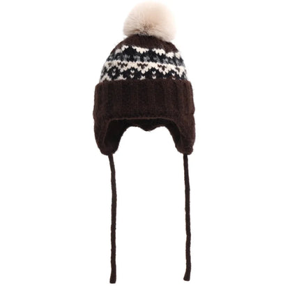 Warm Women's Knit Hat with Pom Pom