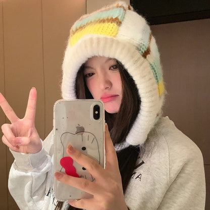 Fashionable Striped Fleece Earmuffs for Ladies