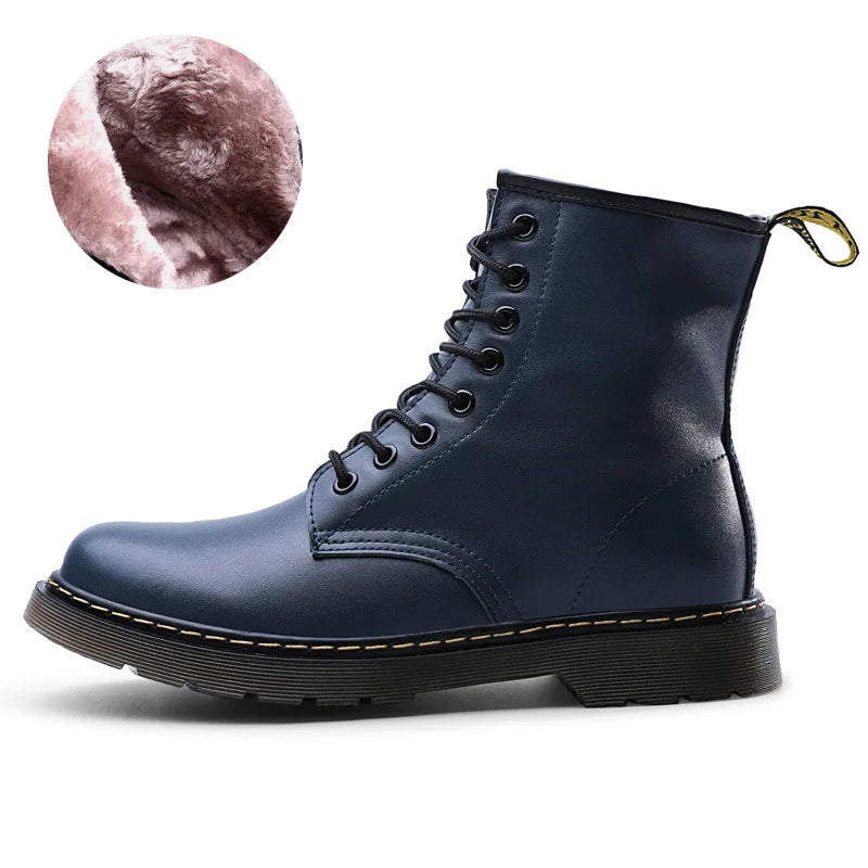 Warm Insulated Leather Chelsea Boots for Men