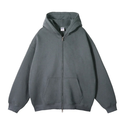 Warm Thick Fleece Zip Up Hooded Cardigan