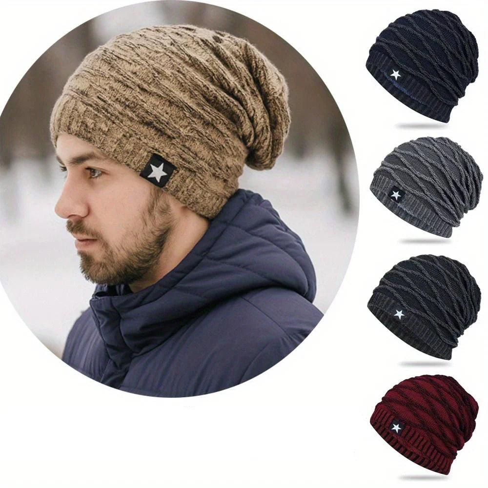 Warm Fuzzy Slouch Beanie for Men Women - BritishElegance