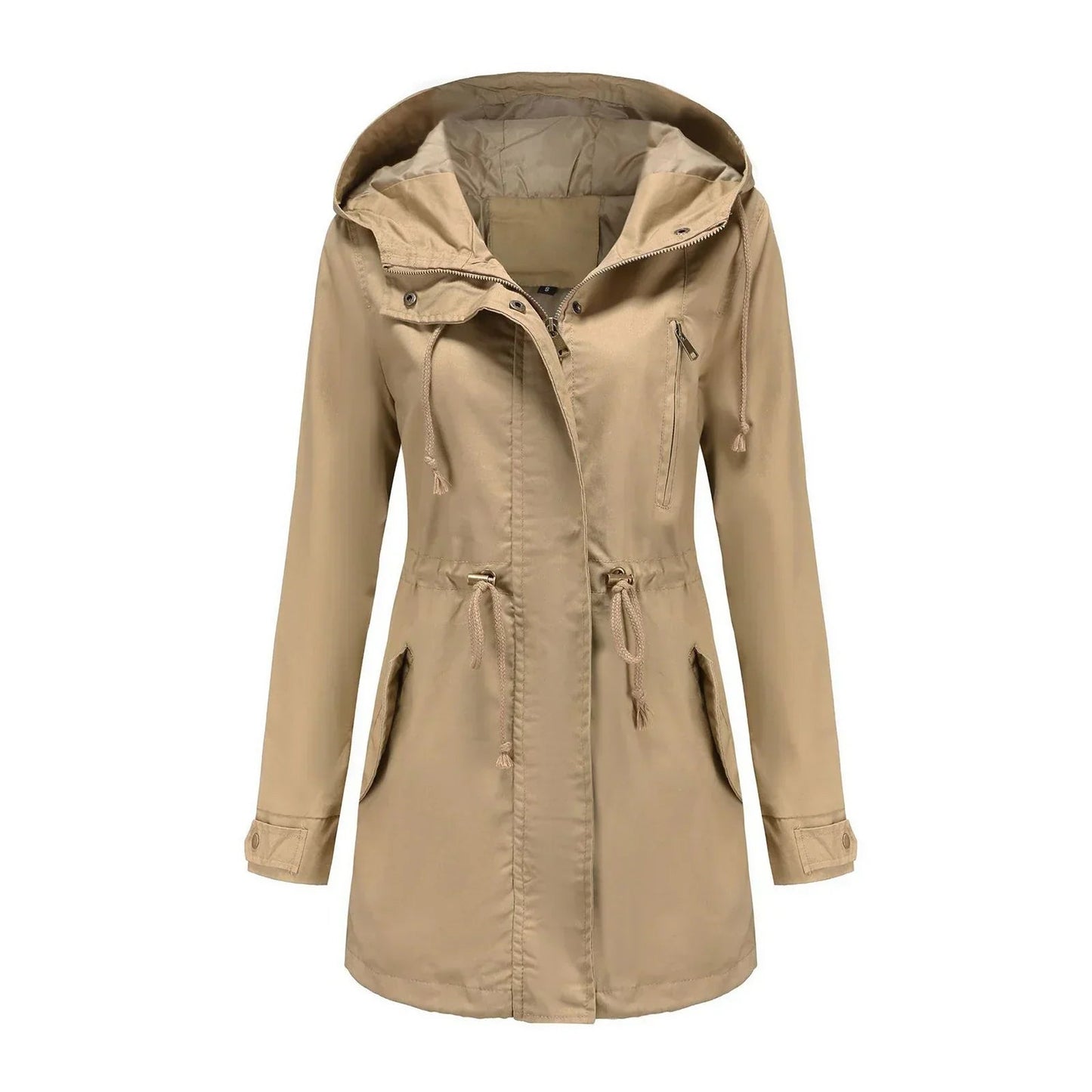 Waterproof Women's Zip Up Winter Rain Coat - BritishElegance