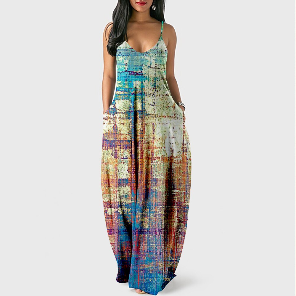 Colorful Lightweight Women's Maxi Summer Dress - BritishElegance