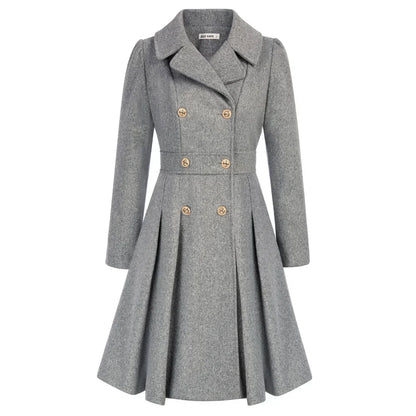 Grace Women's Coat | Stylish A-line peacoat in wool