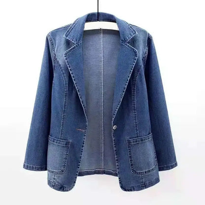 Alessia - Classic Waisted Denim Blazer
