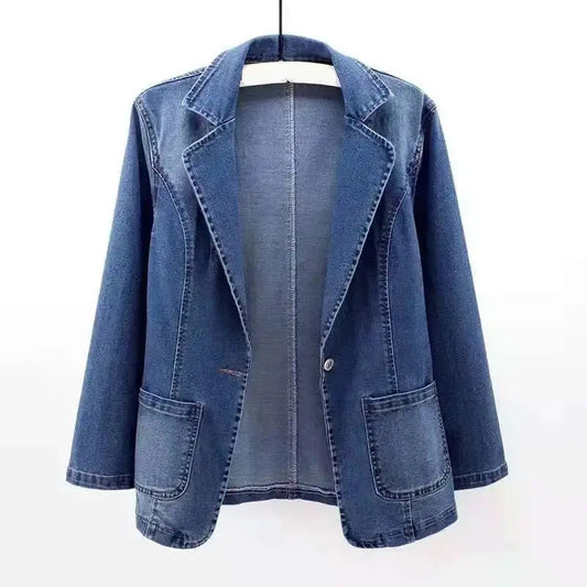 Alessia - Classic Waisted Denim Blazer