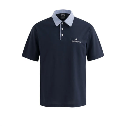 Vintage Embroidered Casual Short Sleeve Mens Polo Shirt