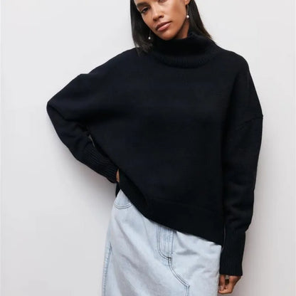 Warm Oversized Crew Neck Knit Sweater