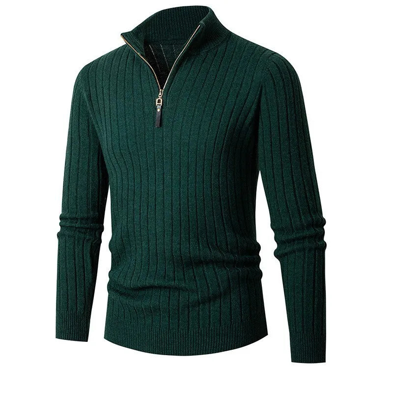 Men's Slim Fit Quarter Zip Knit Sweater