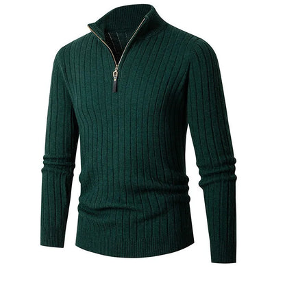 Men's Slim Fit Quarter Zip Knit Sweater
