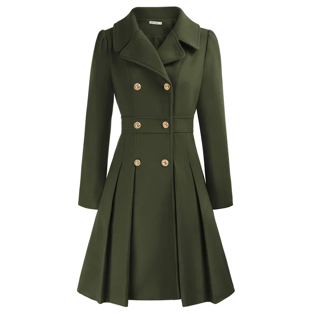 Grace Women's Coat | Stylish A-line peacoat in wool