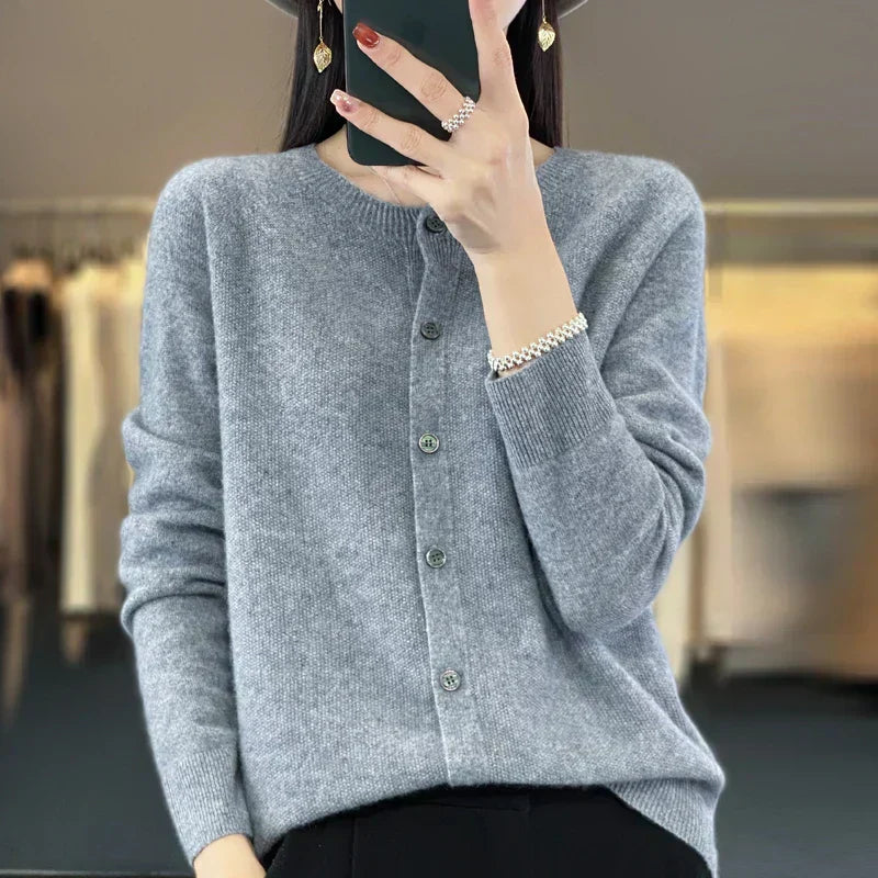 Soft Women's Open Front Wool Cardigan Sweater