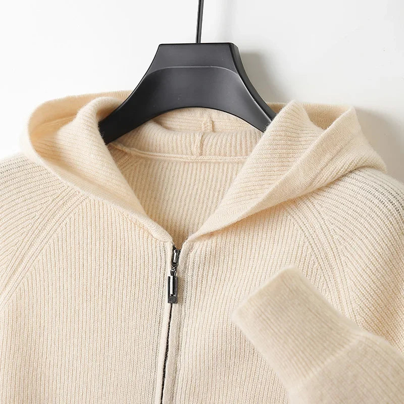 Warm Mens Knit Zip Up Jacket