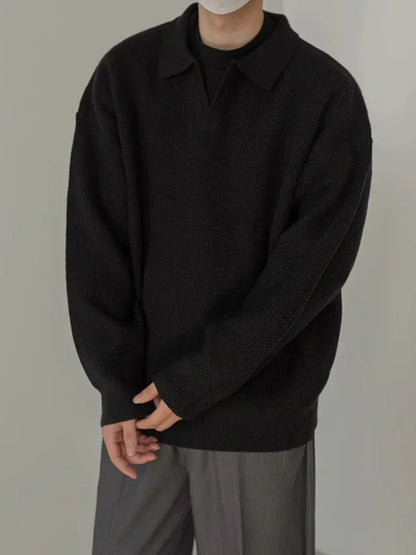 Retro 90s V Neck Crew Neck Men Sweater