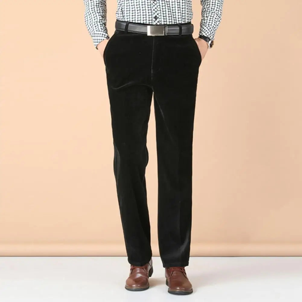Men's Classic Fit Straight Leg Cotton Pants - BritishElegance
