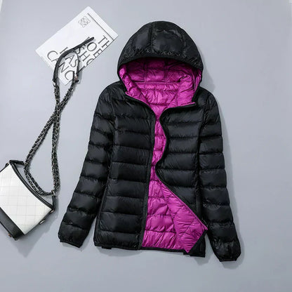 Women's down jacket with hood