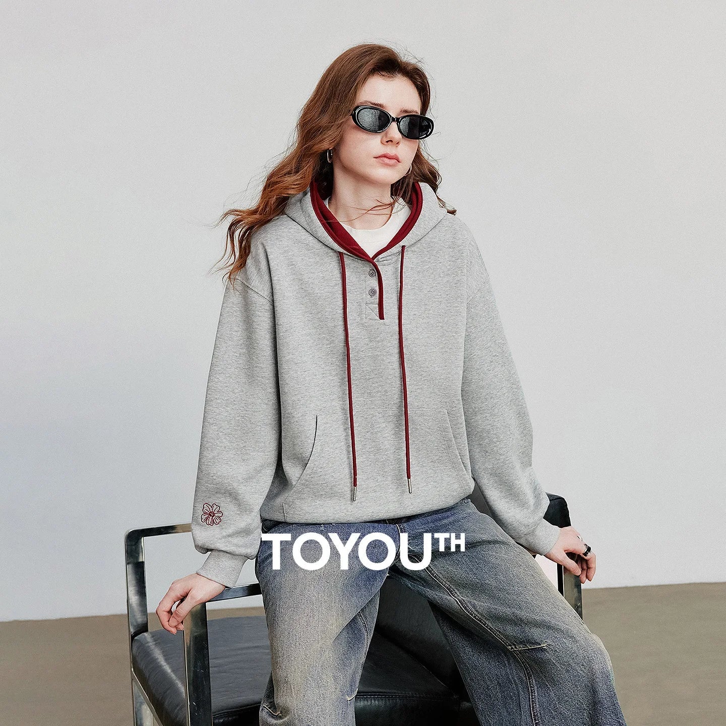 Ladies' Stitched Colorblock Hooded Sweatshirt - BritishElegance