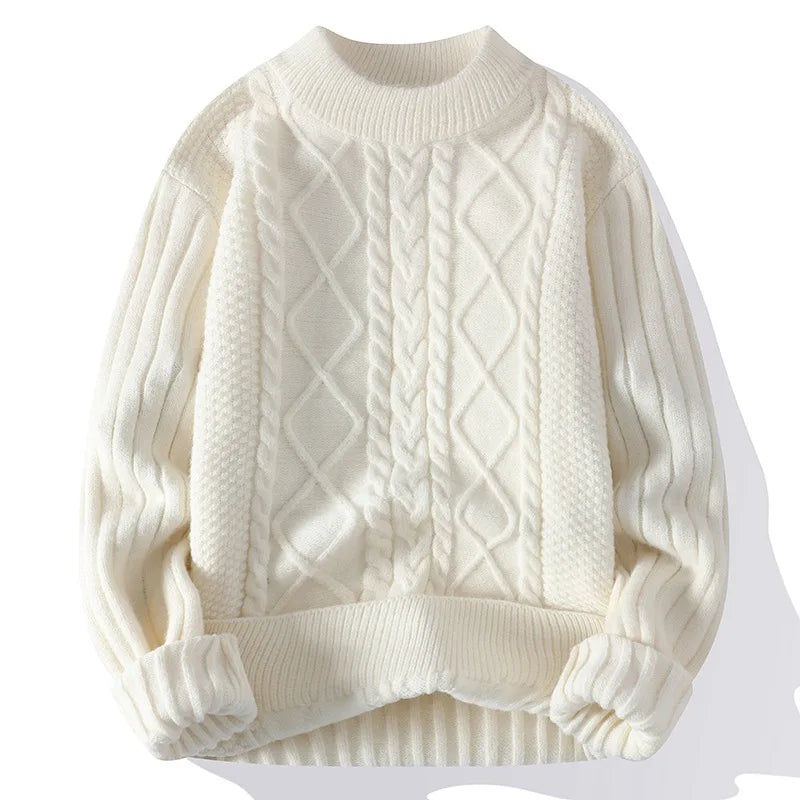Classic Pattern Crew Neck Sweater Men