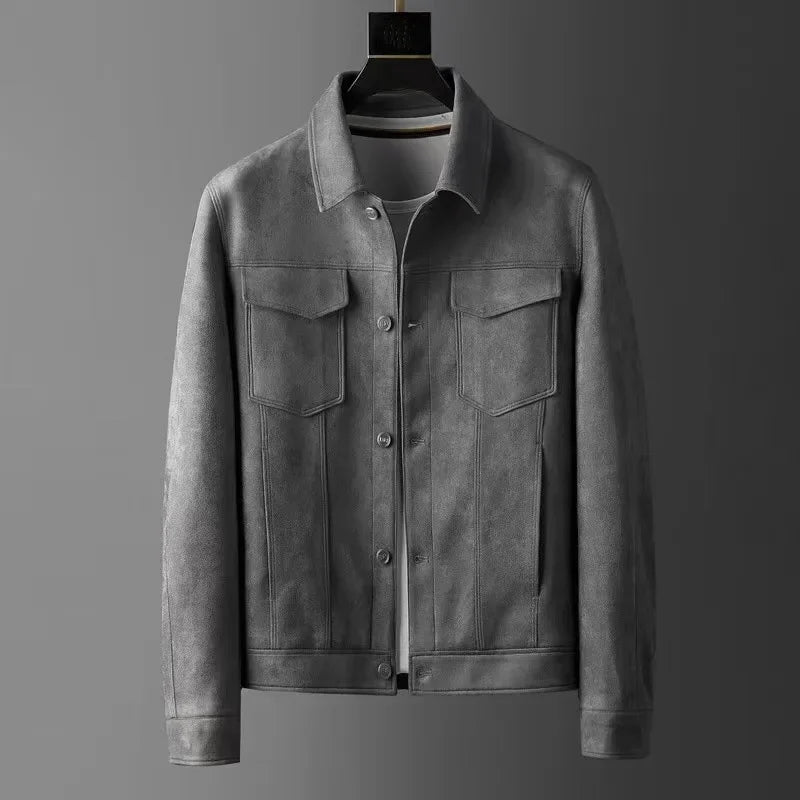 Men's Classic Fitted Leather Biker Jacket - BritishElegance