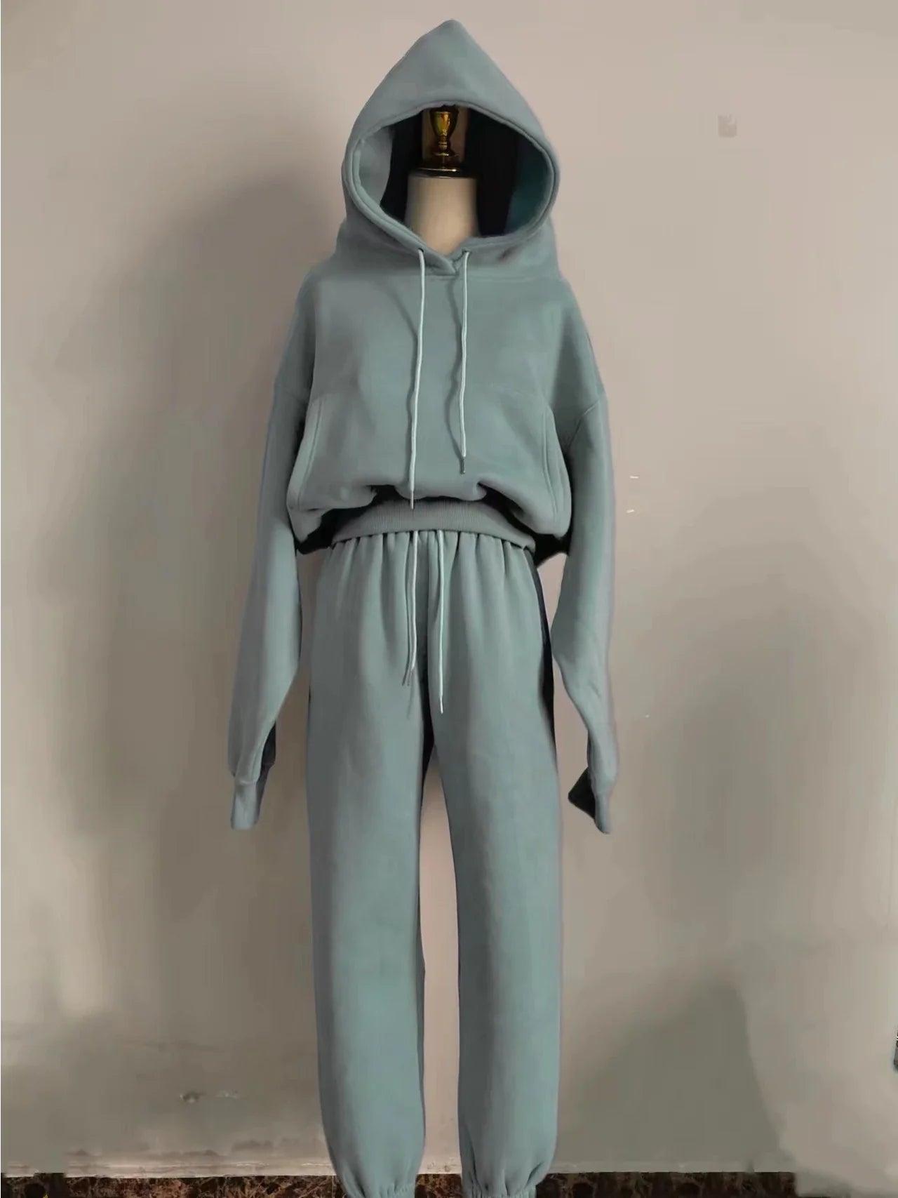 Warm Fleece Hoodie and Pant Set for Women