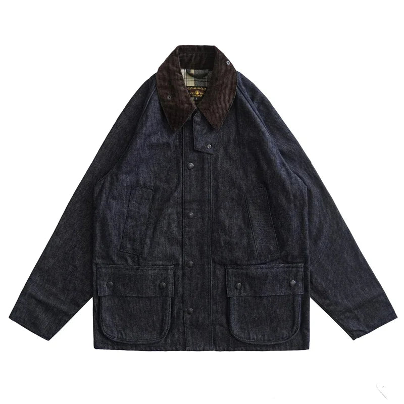 Zane – Men’s Rustic Denim Trench Coat | Durable Elegance