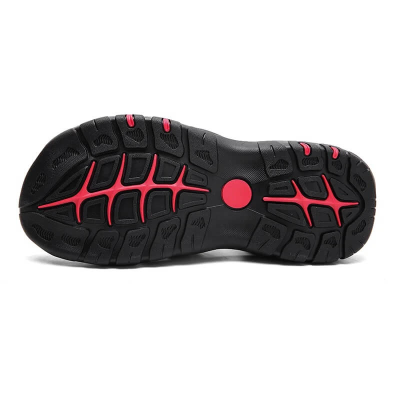 Relaxed - Leather Arched Orthopaedic Walking Sandal Black