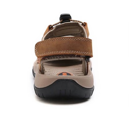 Relaxed - Leather Arched Orthopaedic Walking Sandal Brown