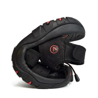Relaxed - Leather Arched Orthopaedic Walking Sandal Black