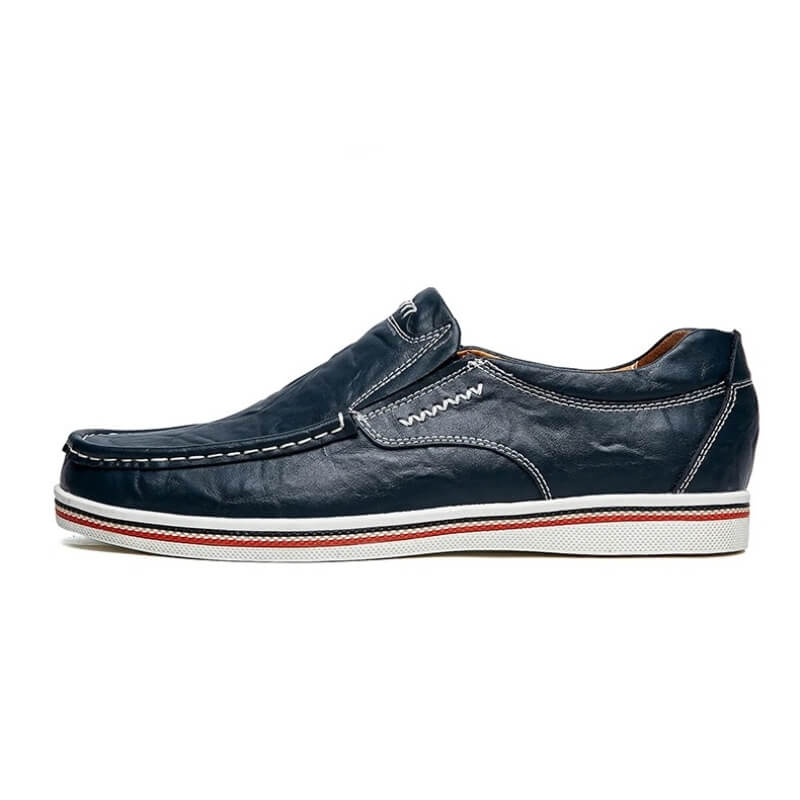 Italian Slip-on - Leather Moccasin Blue