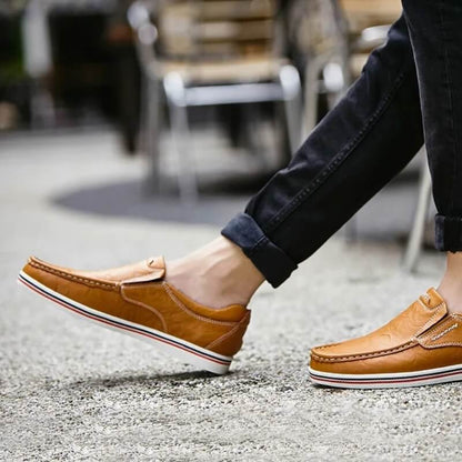 Italian Slip-on - Leather Moccasin Brown
