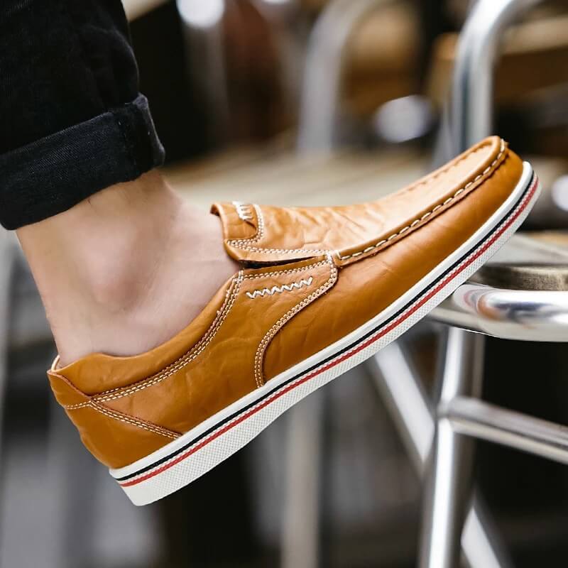 Italian Slip-on - Leather Moccasin Brown