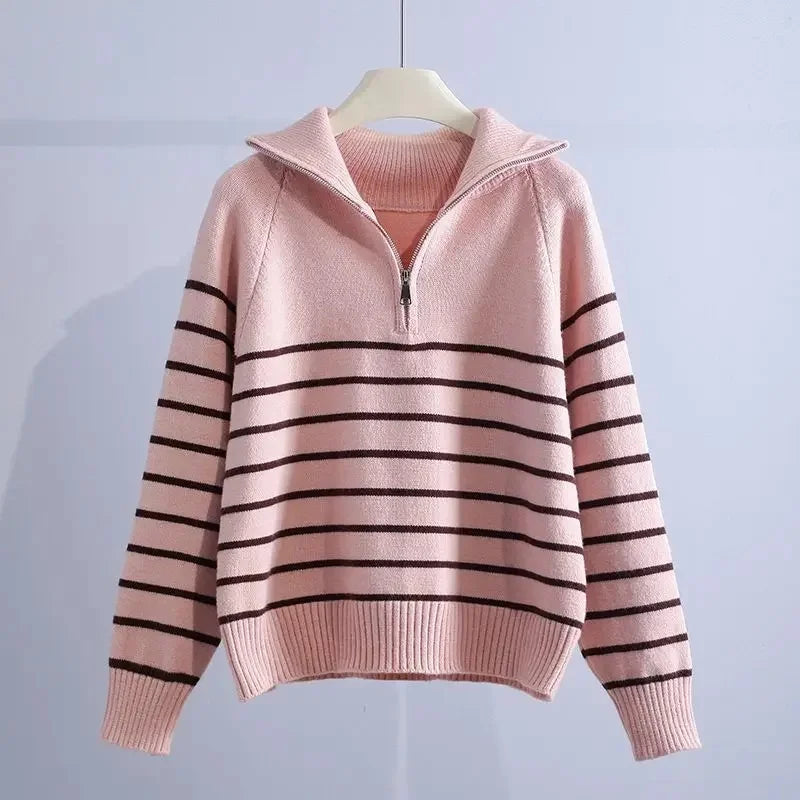 Colorful Patterned Crew Neck Sweater