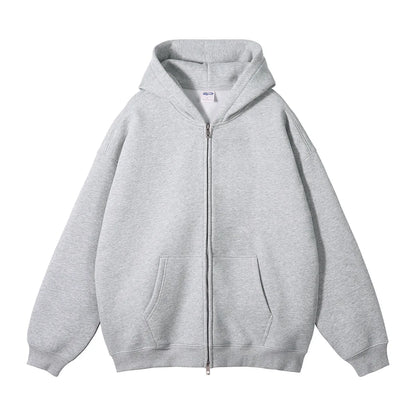 Warm Thick Fleece Zip Up Hooded Cardigan