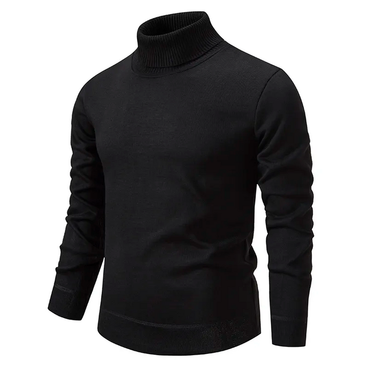 High-quality, soft men's cotton turtleneck