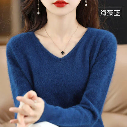Luxury Soft Cashmere V-Neck Sweater for Women