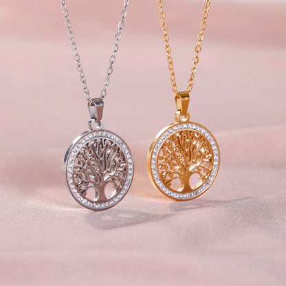 Elegant Nature Tree Zircon Necklace - BritishElegance