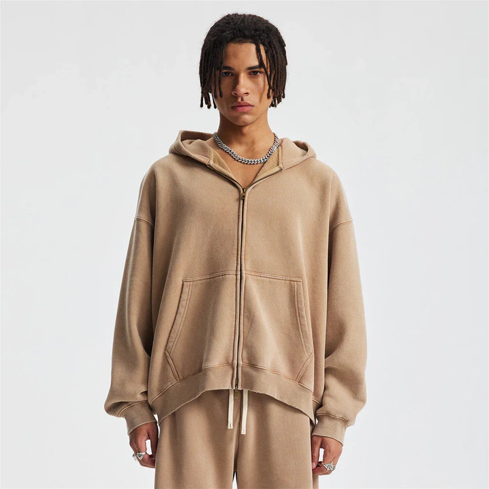 Warm Fleece Zip Up Hooded Jacket