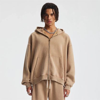 Warm Fleece Zip Up Hooded Jacket