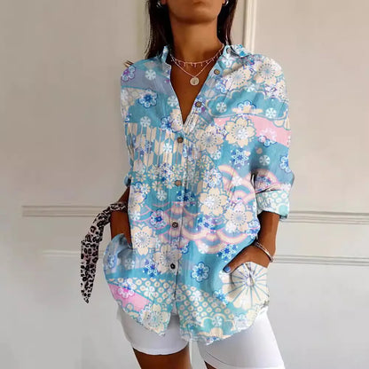 Beautiful Flower Women's Blouse Shirt - BritishElegance