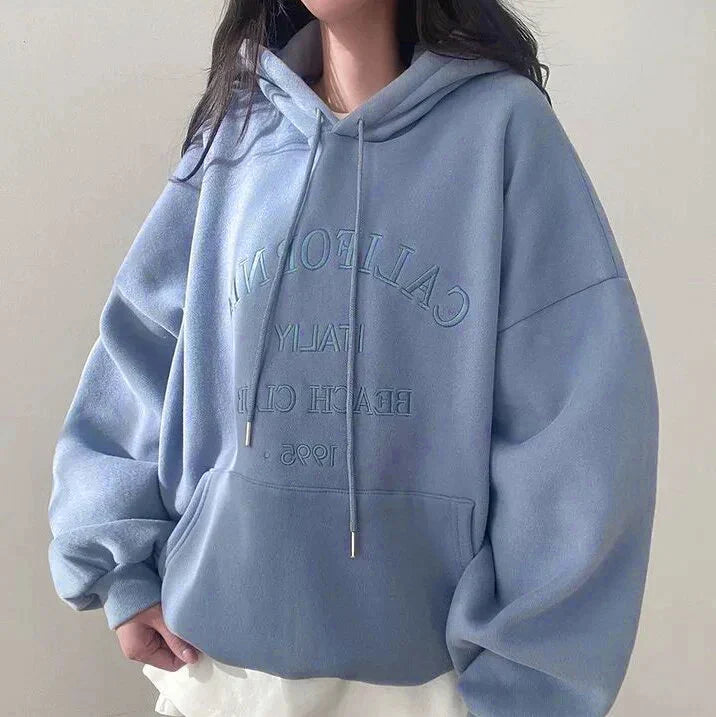 Cozy Women's Large Hooded Sweatshirt with Pockets