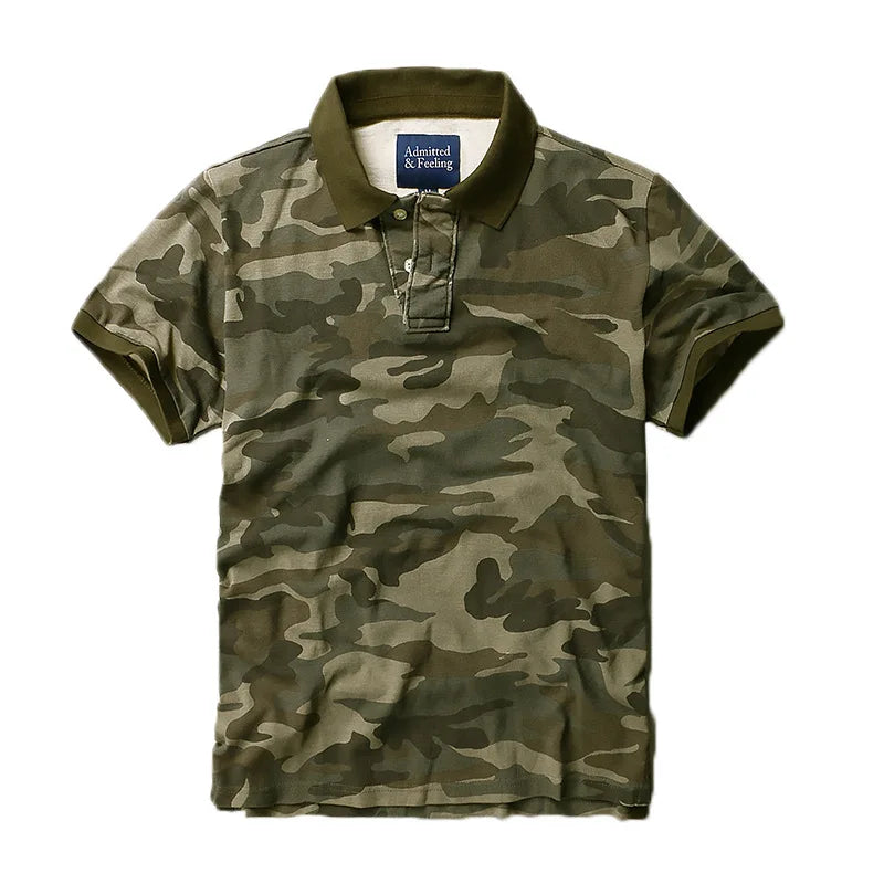 Lightweight Camo Short Sleeve Mens Polo Shirt - BritishElegance