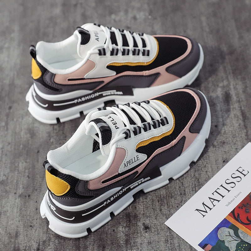 Fashionable Women's Sneakers with Thick Sole