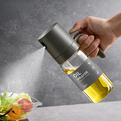 Clear Glass Oil Spray Bottle 250ml For Easy Cooking - BritishElegance